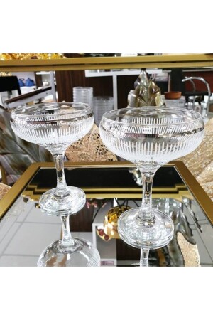 6'lı Desenli Gümüş Platin Yaldızlı Magnolia Cam Dondurmalık,salata Kasesi Çerezlik,çeyizlik 382 - Paşabahçe