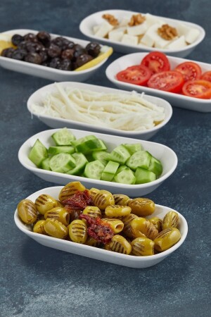 6'lı Kütahya Venüs Serisi Seramik Kahvaltı Sunum Çerezlik Seti 6-ADT-VENUS-KHVLTLK - Blue