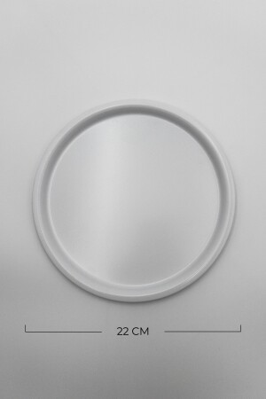 6'lı Metal Beyaz Tek Kişilik Dekoratif Çay, Kahve Ve Pasta Servisi Sunum Tepsisi 22cm MYT666-6X - 2