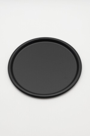 6'lı Metal Siyah Tek Kişilik Dekoratif Çay, Kahve Ve Pasta Servisi Sunum Tepsisi 22cm MYT666-6X - 4