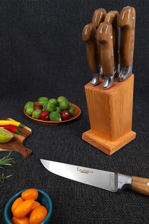 6'lı Mutfak Bıçak Seti Stantlı Ekmek Meyve Sebze Et Bıçağı LZB005 - 2