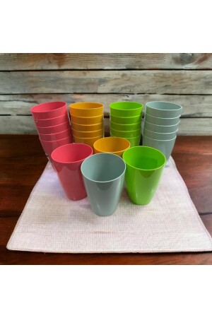 6'lı Renkli 300ml Plastik Bardak Piknik Kamp İçin En İdeal Bardak - Aralminiavm