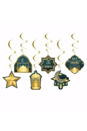 6'lı Tavan Süs Iyi Bayramlar Yazılı Ramazan Bayramı Mutlu Bayramlar Temalı Sarkıt Dini Islami Süsü - 1