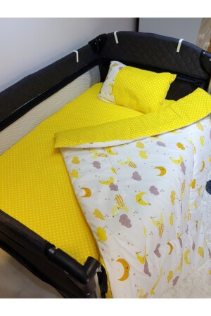 70x110 Baby-Schlafset mit Moskitonetz, Mond- und Sternmuster, 12-teilig, kompatibel mit Park-Kinderbetten (Kinderbett nicht im Lieferumfang enthalten). TAN10005 - 6
