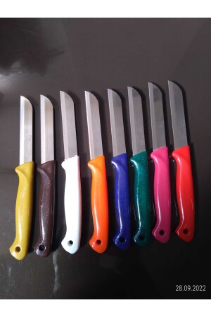 8 Adet Tırtıklı Alman Mutfak Bıçağı Takım Meyve Sebze Kesim Bıçak Seti (çoklu Renk) Russet SOL10 - 1