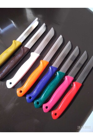 8 Adet Tırtıklı Alman Mutfak Bıçağı Takım Meyve Sebze Kesim Bıçak Seti (çoklu Renk) Russet SOL10 - 2