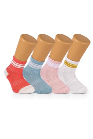 8 Çift Pamuklu Bebek Çocuk Çizgili Soket Çorap OSCHILD1001 - 7