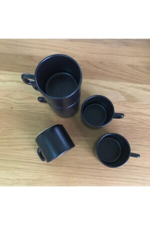 8 Cm Stackable Çay Fincanı Siyah 6 Lı 191 - 2