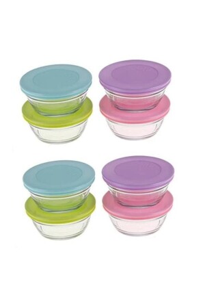 8 Li Saklama Kabı - Kapaklı Cam Saklama Kabı Mst243 lvmst243-1 - Lav