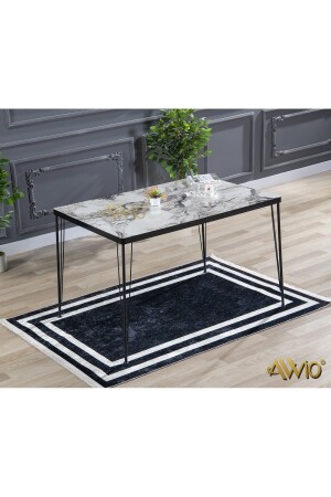 80x120 Asel 4 Kişilik Yemek Masası Takımı-mutfak Masası Takımı-beyaz Mermer Desenli Oval Kenar ARYA1121 - 3