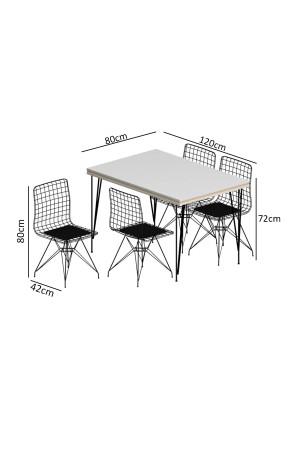 80x120 Kardelen Mutfak Masası Takımı -yemek Masası Takımı AVVİ5125 - 2