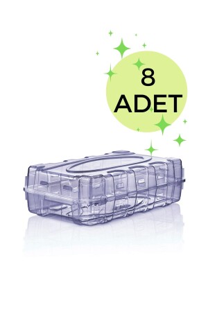 8er-Pack marineblaue transparente Damen-Schuhkartons Premium MRD726 - Gretta