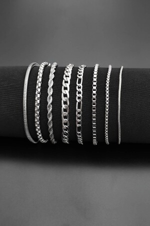 8'li Bileklik Seti (GÜMÜŞ RENK BİLEKLİK SETİ) - The Collection