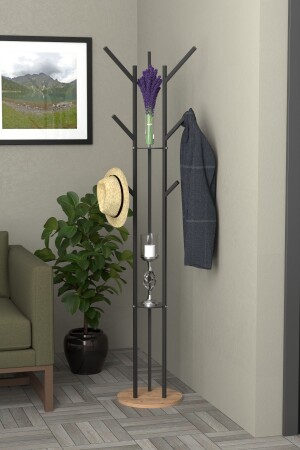 9 Askılı Portmanto Askılık- Elbise Askısı Atlantik Çam Tablalı - Retodesign