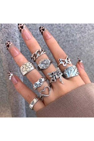 9-teiliges Ringset für Damen - Vintage