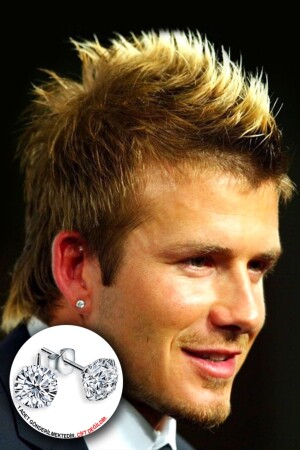 925 Ayar Gümüş Zirkon Taşlı Tekli Erkek Küpe 1 Adet - Berchine