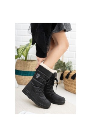 995 Winter Thermal Schwarze Damen-Schneestiefel mit Fell innen - Twingo
