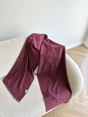 A Kalite Yün İpek Şal - Bordo - Duendeca