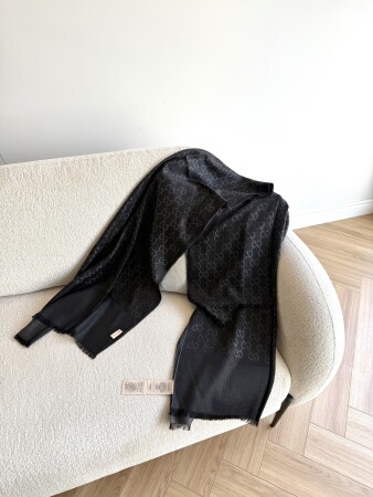 A Kalite Yün İpek Şal - Siyah - Duendeca