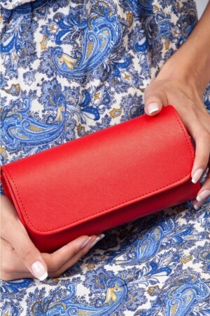 Abiye Portföy Clutch Çanta - Kırmızı - Efnanstore