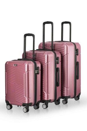 Abs 3 Lü Valiz Seti (V MODEL GÜL KURUSU) - Hızlıvaliz