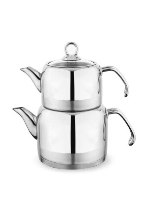 Ada Metal Orta Boy Çelik Çaydanlık Takımı Inox 1S002-15001-INX02 - Schafer