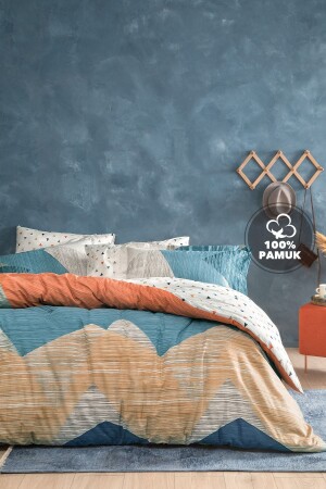 Aden Single Ranforce Bettbezug-Set – Marineblau - Yataş