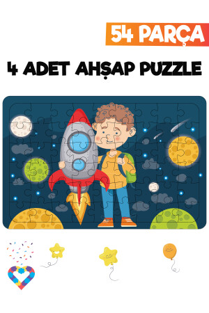 Ahşap 54 Parça 4 Adet Çocuk Puzzle EsaPuzzle007 - 5