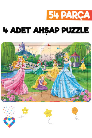 Ahşap 54 Parça 4 Adet Çocuk Puzzle EsaPuzzle010 - 2