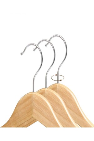 Ahşap Askı Naturel Kıyafet Elbise Gömlek Ve Pantolon Askısı 6 Adet Uzsoyhabip1a0101 - Sky Life