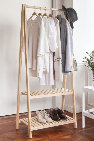 Ahşap Ayaklı Elbise Askılığı 148 X 60 Cm - Severale