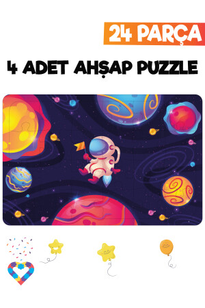 Ahşap Çocuk Puzzle 24 Parça 4 Adet EsaPuzzle089 - 2