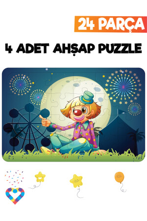 Ahşap Çocuk Puzzle 24 Parça 4 Adet EsaPuzzle089 - 3