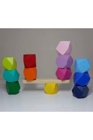 Ahşap Denge Blokları Montessori Waldorf Eğitimi 12 Li Set Renkli 12 - 3