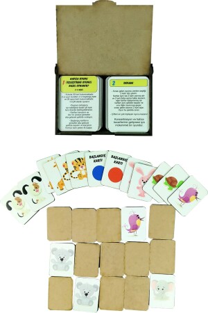 Ahşap Hafıza Ve Zeka Kartları Eşleştirme Oyunu Çocuk Eğitici Puzzle Yapboz Oyuncak hafızakart - 2
