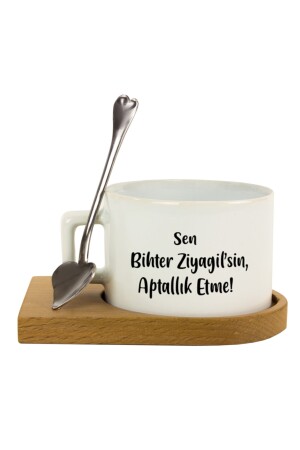 Ahşap Tepsili Kahve çay fincanı Seti - Sen Bihter Ziyagil'sin HR812705 - 1
