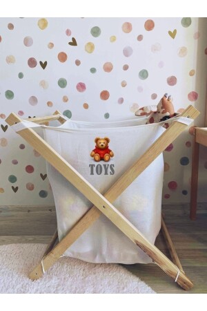 Ahşap Toys Baskılı Katlanır Oyuncak Sepeti Çamaşır Oyuncak Düzenleyici Oyuncak Dolabı 4544512 - LİONSE