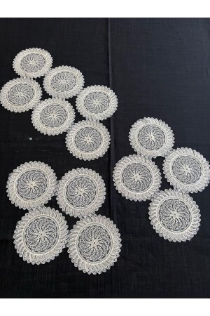 Ahsen 3 Parça Runner Masa Örtüsü Salon Takımı ÇNAHSMÖ - Çeyiz Bahçesi