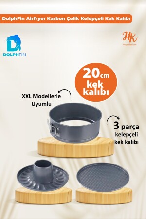 Airfryer Springform-Kuchenform aus Kohlenstoffstahl, kompatibel mit Philips Xxl Fryer-Kuchenform 20 cm SMRT-212 - DolphFin