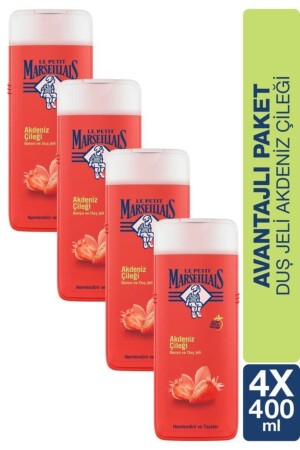 Akdeniz Çileği Nemlendirici Banyo Ve Duş Jeli 400ml X 4 Adet - Le Petit Marseillais