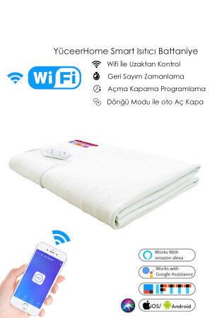 Akıllı Elektrikli Battaniye Wifi Uzaktan Kontol Smart Akıllı Yatak Isıtıcı Alt Battaniye ios - 1
