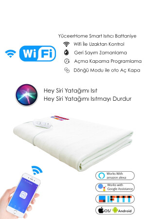 Akıllı Elektrikli Battaniye Wifi Uzaktan Kontol Smart Akıllı Yatak Isıtıcı Alt Battaniye ios - 2