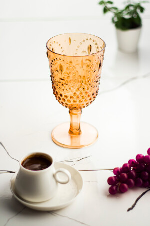 Akrilik Renkli 6'lı Kadeh & Su Meşrubat Kahve Yanı Bardağı 450 ml ( Cam Değildir ) Magıcayaklıdp6 - 4