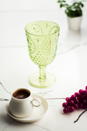 Akrilik Renkli 6'lı Kadeh & Su Meşrubat Kahve Yanı Bardağı 450 ml ( Cam Değildir ) Magıcayaklıdp6 - 5