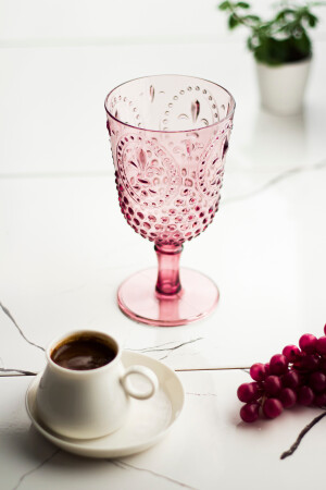 Akrilik Renkli 6'lı Kadeh & Su Meşrubat Kahve Yanı Bardağı 450 ml ( Cam Değildir ) Magıcayaklıdp6 - 6