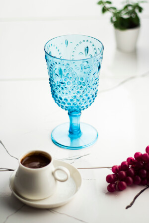 Akrilik Renkli 6'lı Kadeh & Su Meşrubat Kahve Yanı Bardağı 450 ml ( Cam Değildir ) Magıcayaklıdp6 - 7