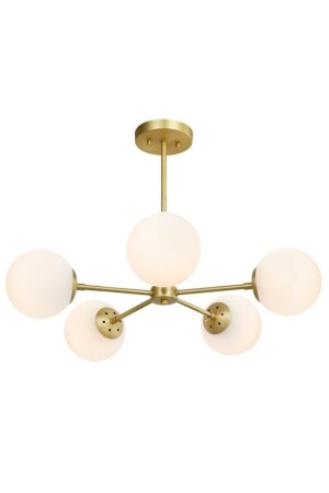 Alanzo 5-teiliger antiker Kronleuchter (weißes Glas) ALNZ-ESK-05 - BSA LIGHTING