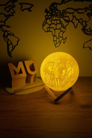 Alex Efsane Fenerbahçe Fotoğraflı 3d Dekoratif Ay Lambası Gece Lambası Moon Lamp Standlı Pilli(13CM) - 1