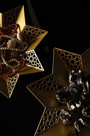 Altın Renk Kase 2'li Set Masaüstü Metal Kase - Ramazan Hediyelik - Wamh124 - 5