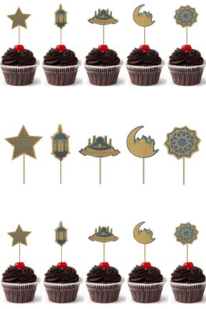 Altın Varak Detaylı Hoşgeldin Ramazan Temalı Kürdan Set 10 Adet YDPRTHSGLDNRMZN-T - Yusuf Dirik YD Party Supplies